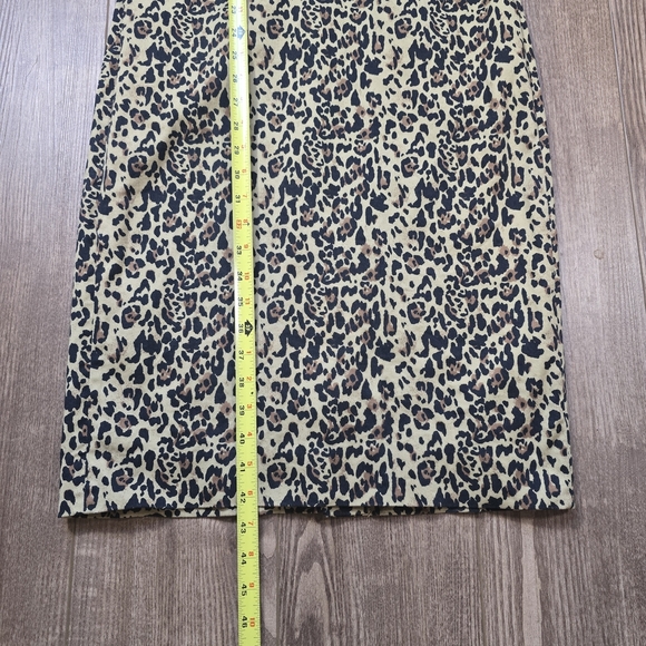 J.CREW  Dress Women 4T Leopard Animal Print Pencil Career Cotton Luxury Workware - Picture 8 of 8
